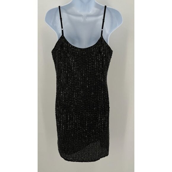 Romeo & Juliet Couture Sequined Dress Black Spaghetti Strap Size S New With Tags - Picture 6 of 10